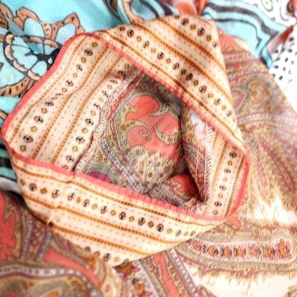 🔴 New York Company Sheer Brown Tan Orange Belted Dress Sz XL - Picture 10 of 10